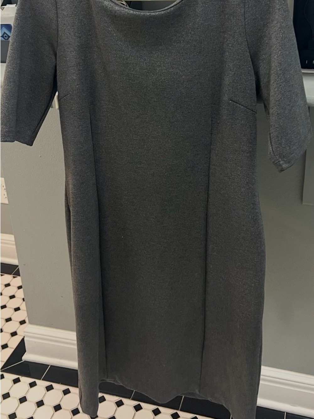 Banana Republic Charcoal Gray Midi Knit Dress
